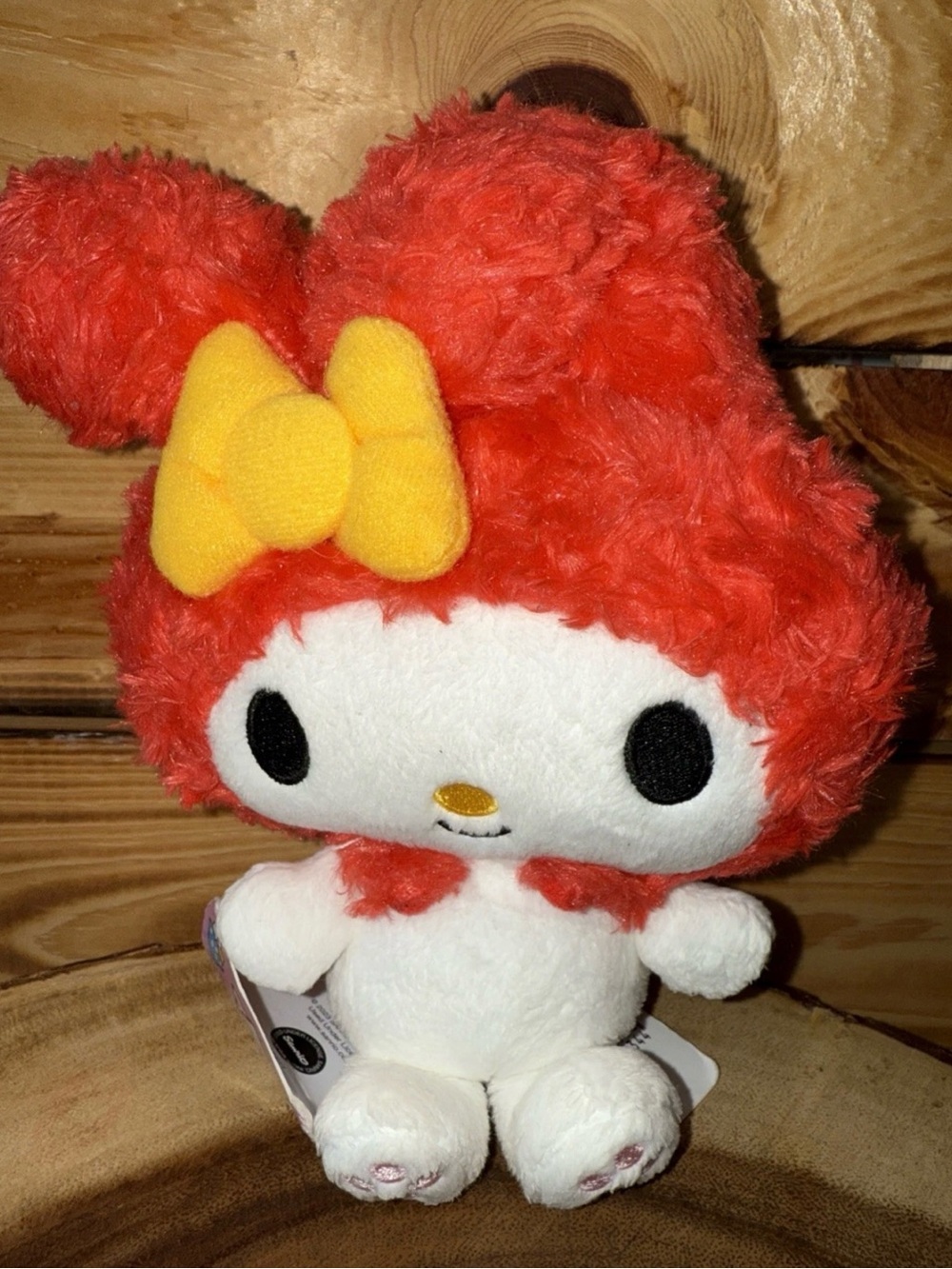 Large Sanrio My Melody in Red Fuzzy Soft Plush 9”